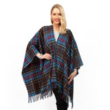 Edinburgh Lambswool Long Tartan Cape Royal Stewart Vintage Green