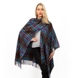 Edinburgh Lambswool Long Tartan Cape Royal Stewart Vintage Green