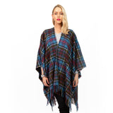 Edinburgh Lambswool Long Tartan Cape Buchanan Natural