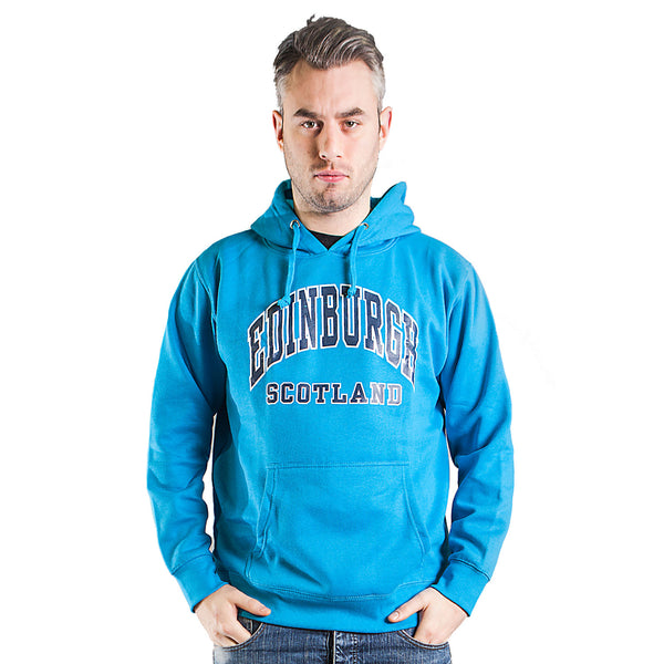 Edinburgh Harvard Print Hooded Top Sapphire Blue