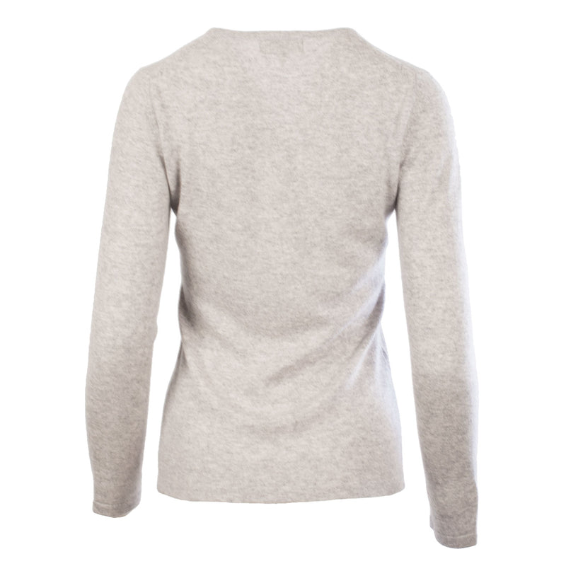 100% Cashmere Ladies Fashion Crew Neck Oyster