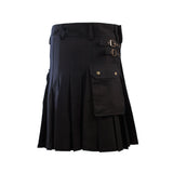 Gents Casual 5 Yard Utility Kilt Black