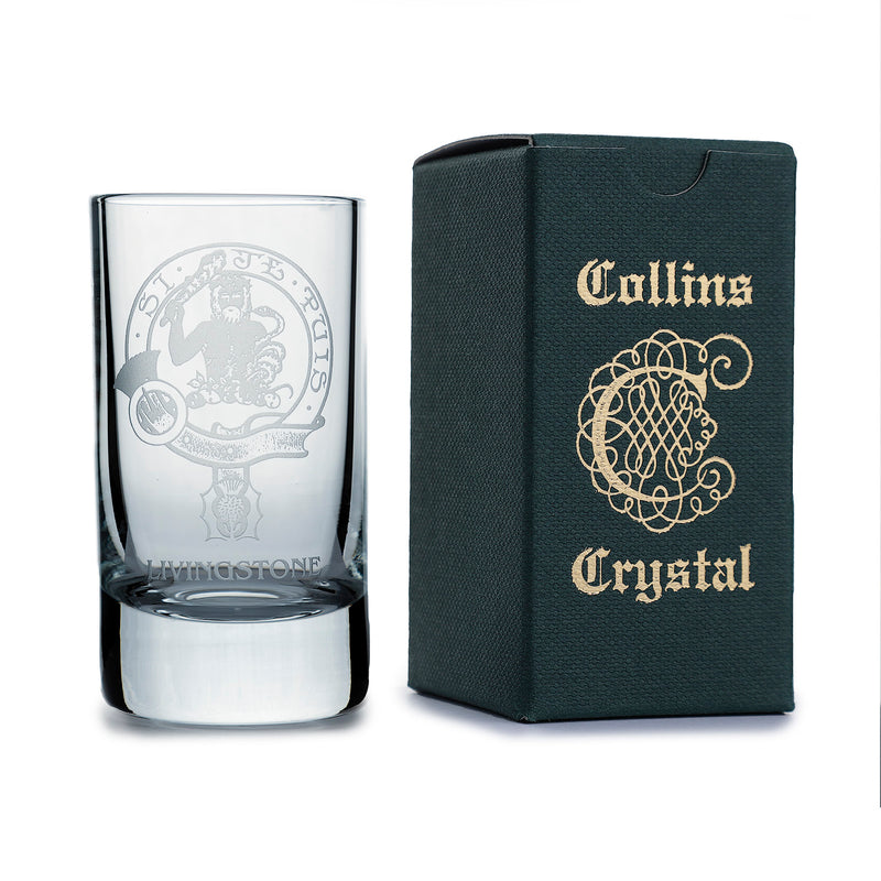 Collins Crystal Clan Shot Glass Livingstone