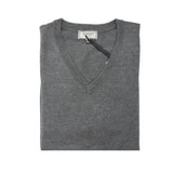 Men's Merino Wool V Neck Jumper Pewter