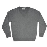 Men's Merino Wool V Neck Jumper Pewter