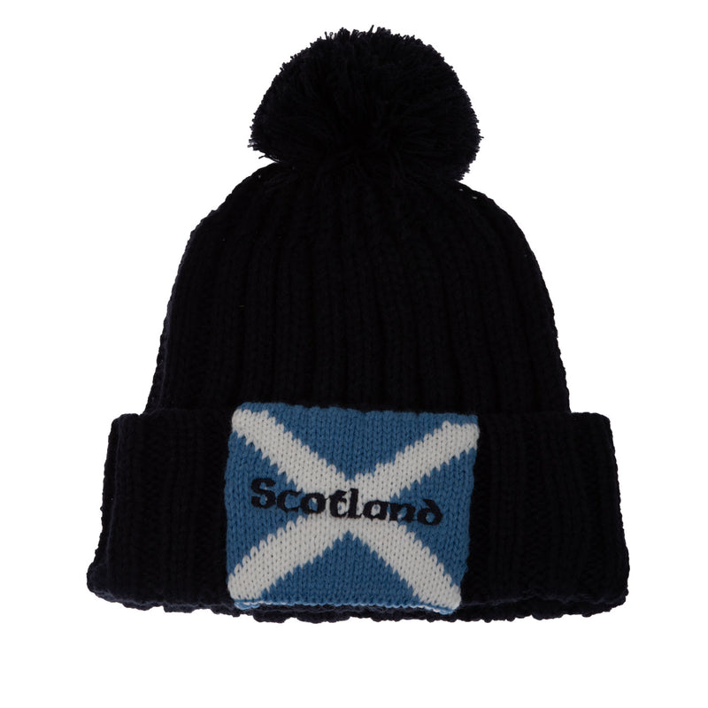 Scotland Knitted Saltire Bobble Hat