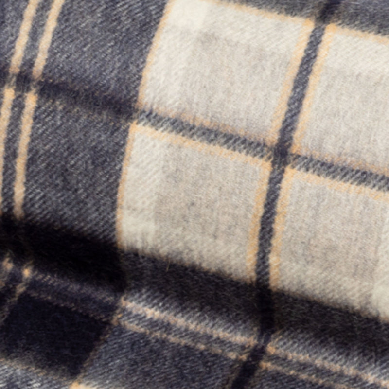 Pure Cashmere Tartan Blanket Bannockbane Silver