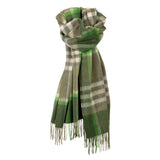 Chequer Tartan 90/10 Cashmere Stole Olive