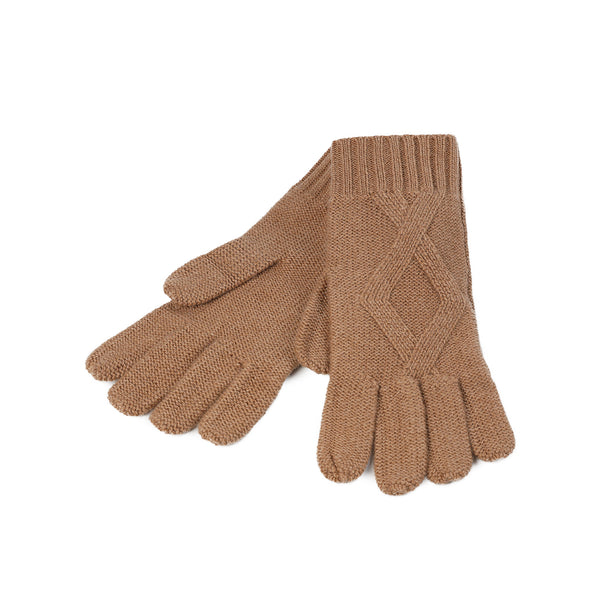 Ladies Racking Rib Detail Glove Camel