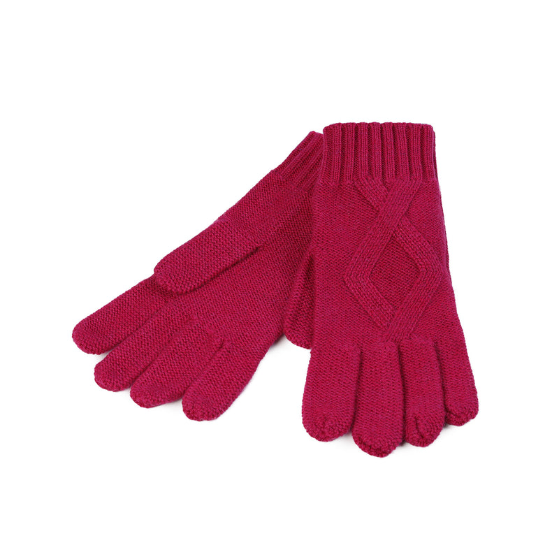 Ladies Racking Rib Detail Glove Fuchsia