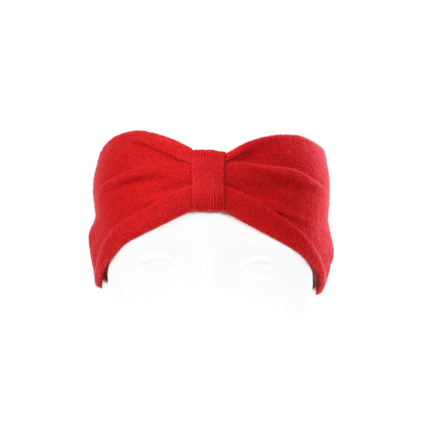 100% Cashmere Plain Ladies Headband Cardinal