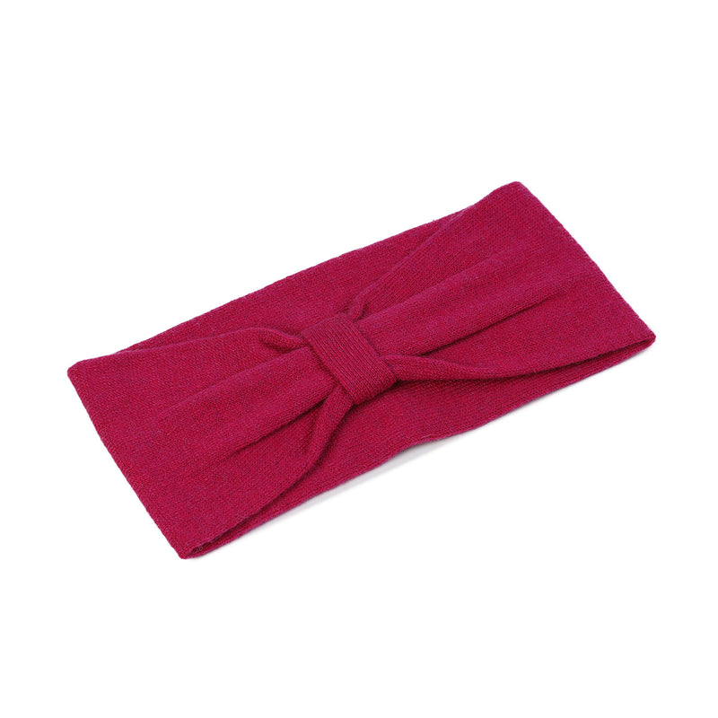 100% Cashmere Plain Ladies Headband Fuchsia