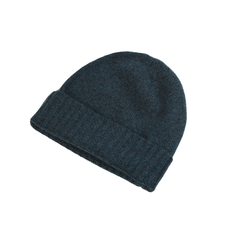 Gents Plain Knit Beanie Rib Turn Up Lugano