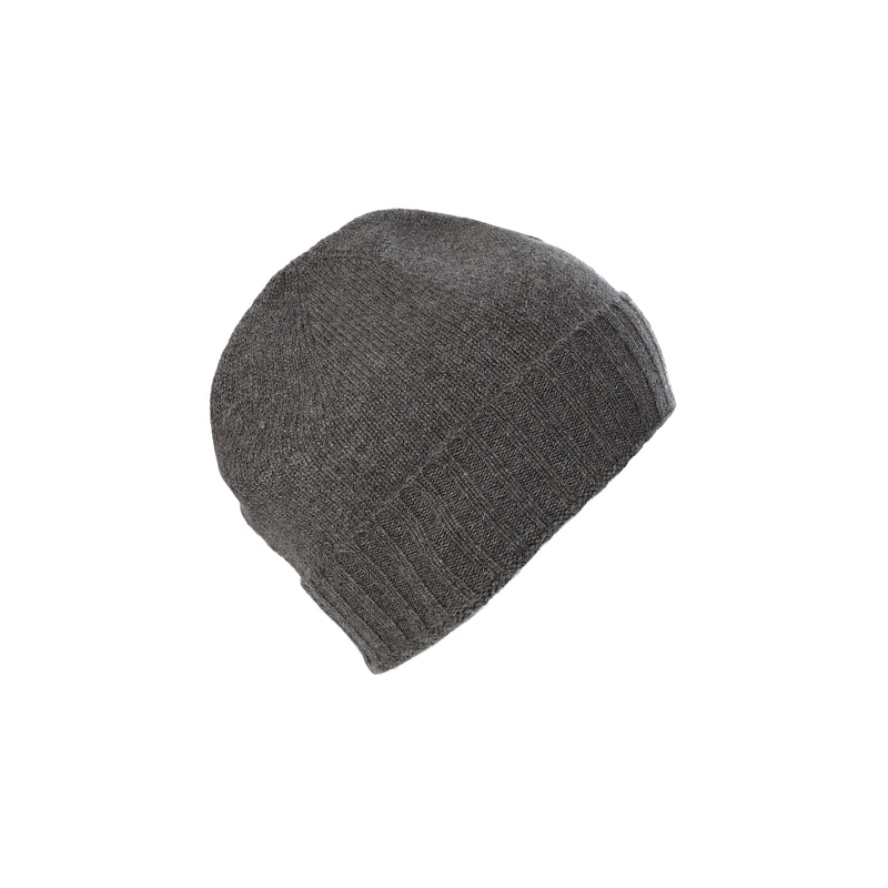 Gents Plain Knit Beanie Rib Turn Up Ptarmigan