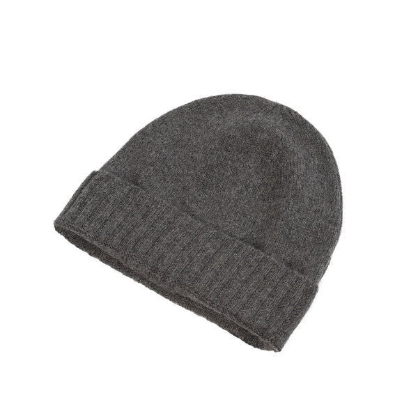 Gents Plain Knit Beanie Rib Turn Up Ptarmigan