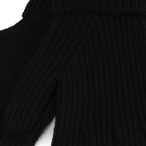 100% Cashmere Gents Rib Glove Black