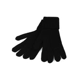 100% Cashmere Gents Rib Glove Black