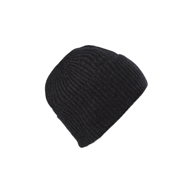 Luxury Rib Deep Turn Up Gents Beanie Charcoal