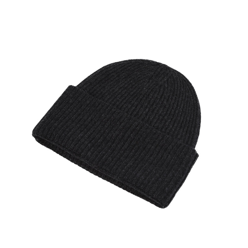 Luxury Rib Deep Turn Up Gents Beanie Charcoal