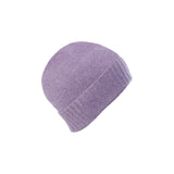 Plain Knit Ladies Beanie Rib Turn Up Heather