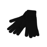 100% Cashmere Plain Ladies Glove Black