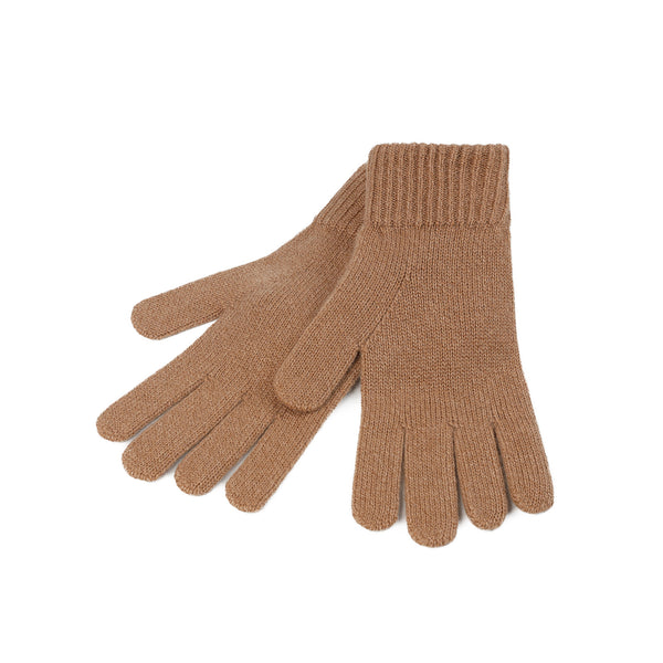 100% Cashmere Plain Ladies Glove Camel