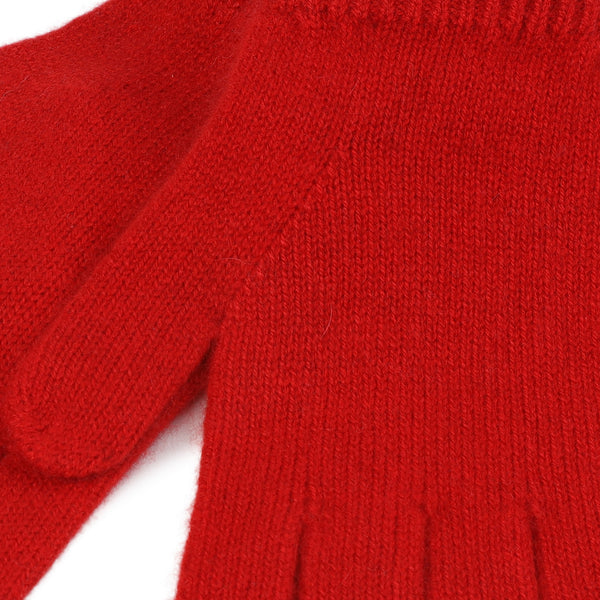 100% Cashmere Plain Ladies Glove Cardinal