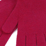 100% Cashmere Plain Ladies Glove Fuchsia