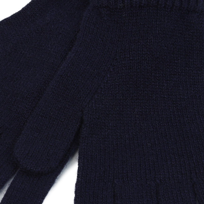 100% Cashmere Plain Ladies Glove Navy