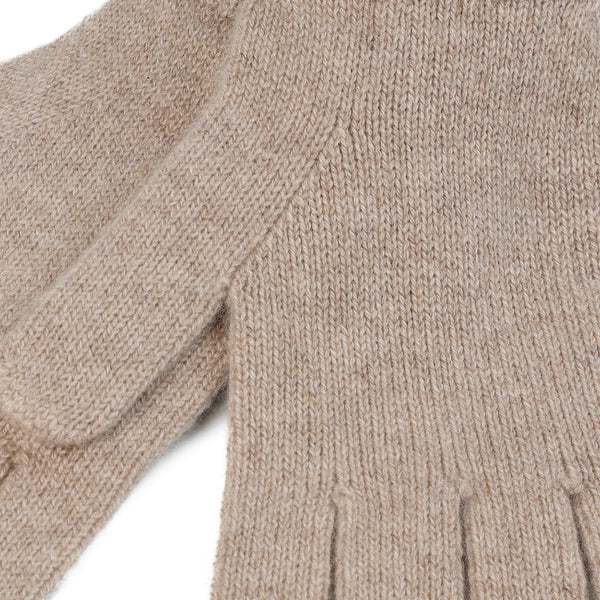 100% Cashmere Plain Ladies Glove Sand Beige