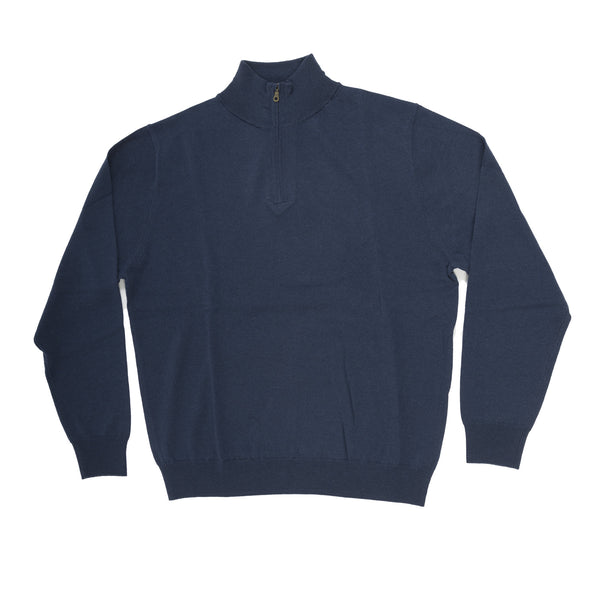 100% Merino Gents 1/2 Zip Sweater Black