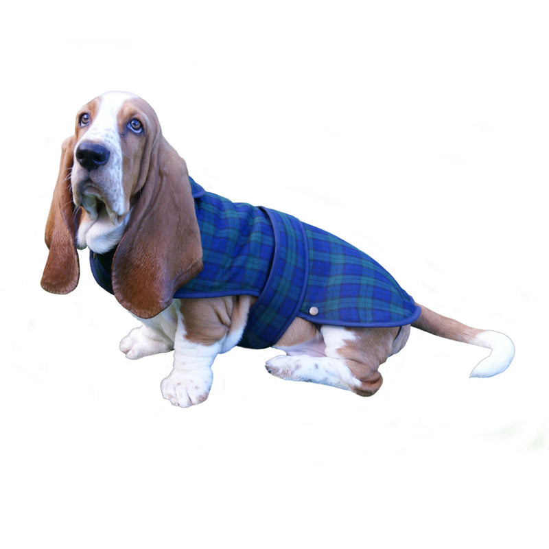 Dog Coat Tartan Bw - Size L Black Watch