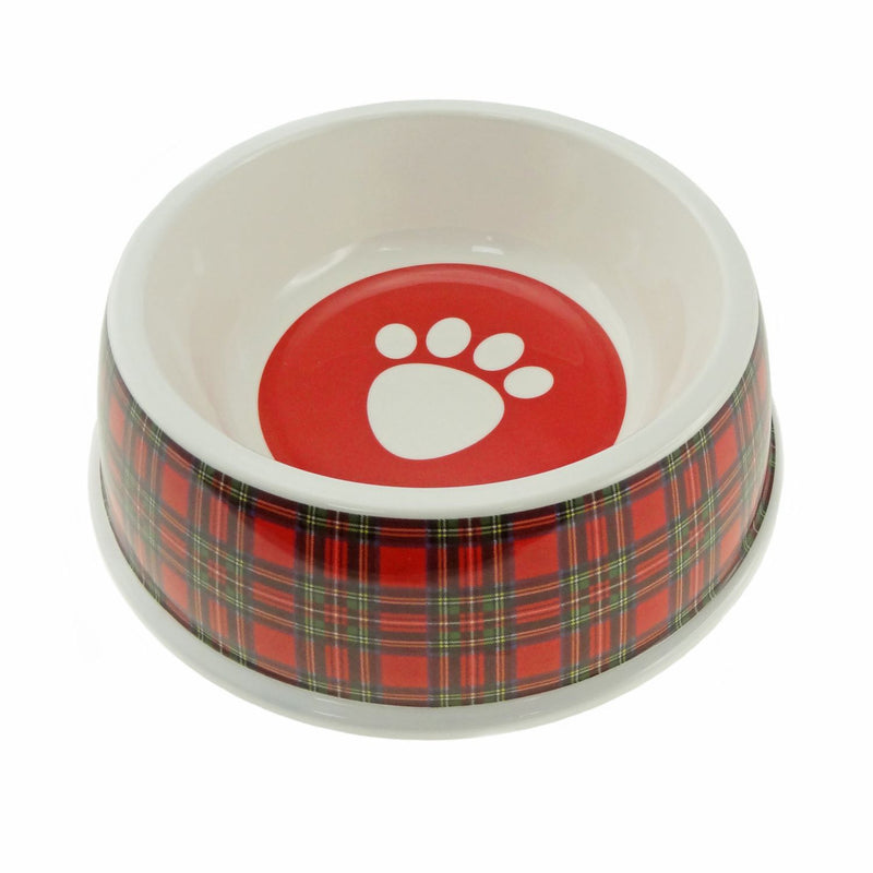 Melamine Tartan Dog Bowl