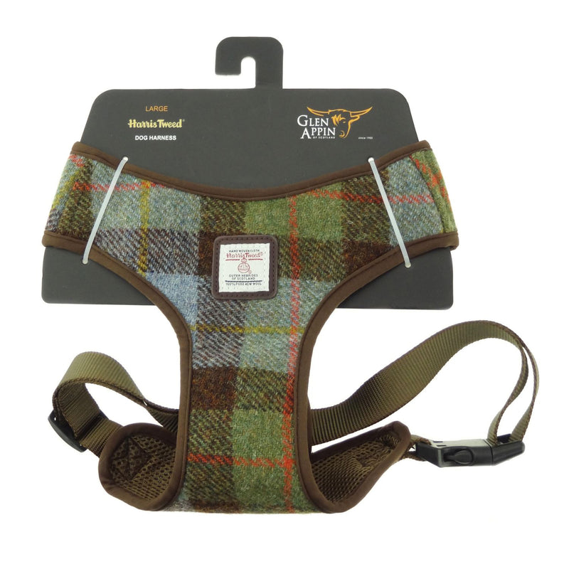 Harris Tweed Dog Harness Macleod Tartan