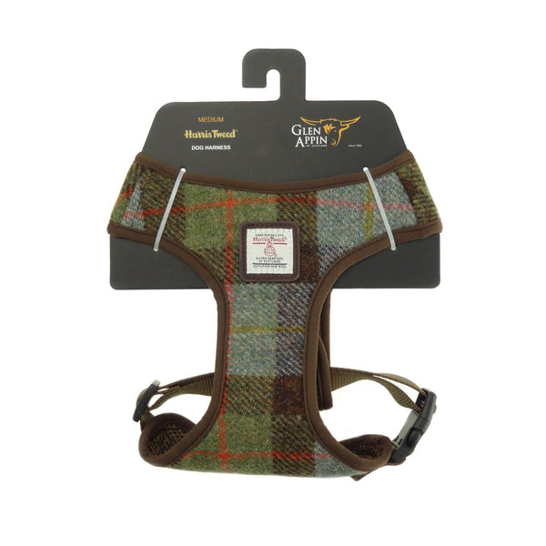 Harris Tweed Dog Harness Macleod Tartan