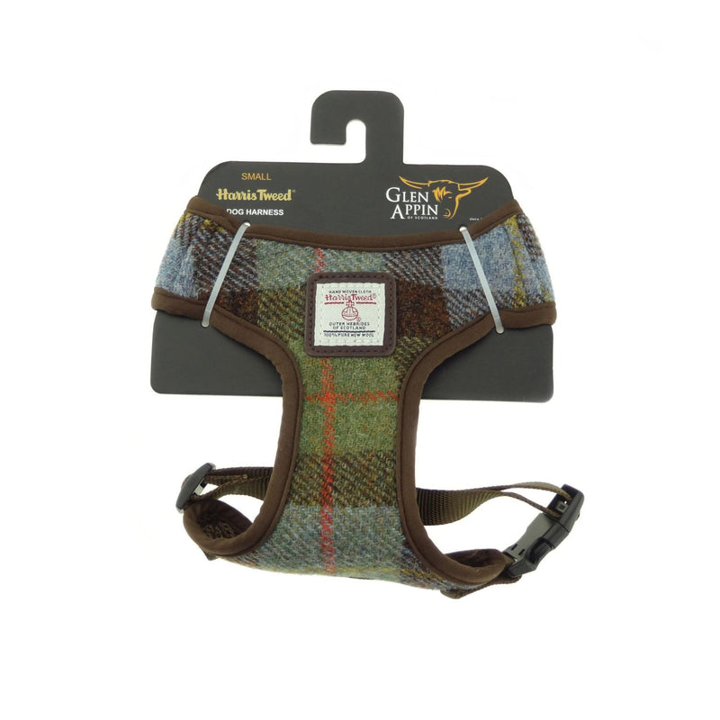 Harris Tweed Dog Harness Macleod Tartan