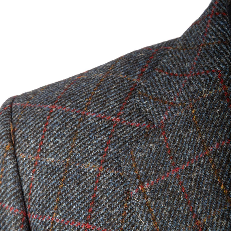 Men's Barra Harris Tweed Jacket Blue Check