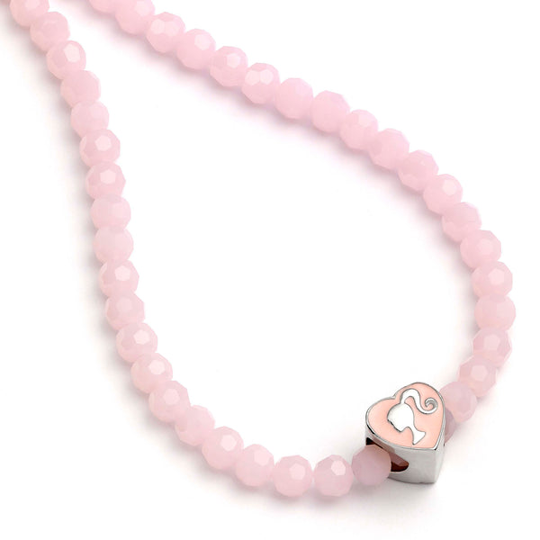 Barbie Pink Bead Necklace With Heart Sha