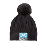 Cable Knit Bobble Hat Flag Logo