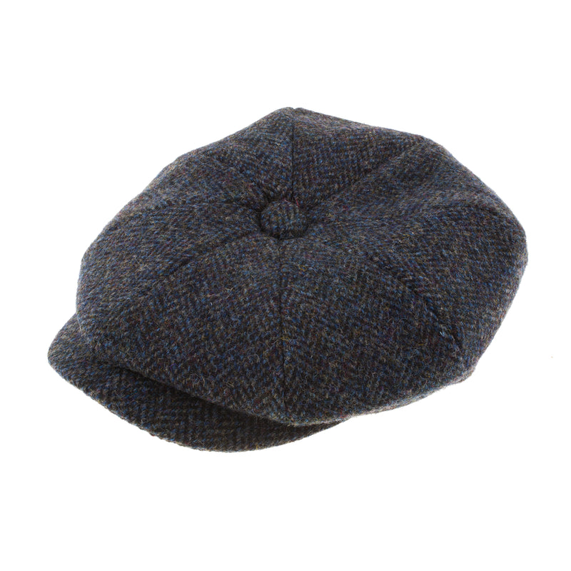 Men's Harris Tweed Carloway Cap 2012 Grey/Blue Herringbone