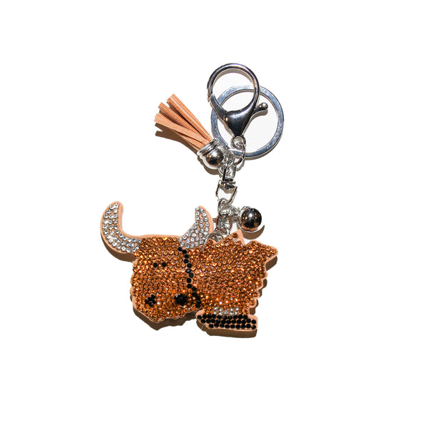 Diamante Highland Cow Keyring