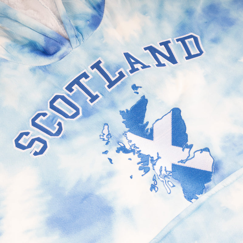 Scotland Map Tiedye Adult Blanket Hoodie