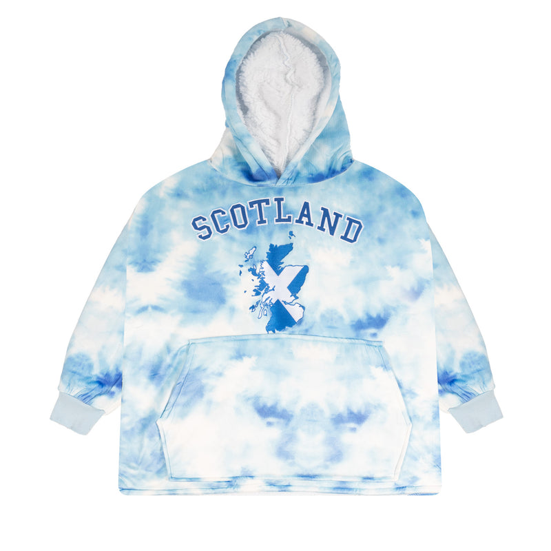 Scotland Map Tiedye Adult Blanket Hoodie