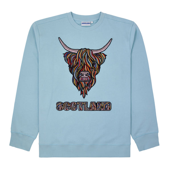 Colourful Highland Cow Embroidered Sweat