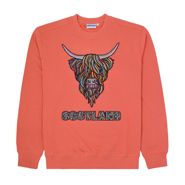 Colourful Highland Cow Embroidered Sweat