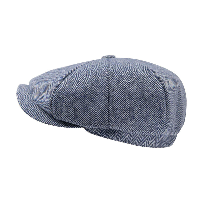 Herringbone Tweed Newsboy Cap