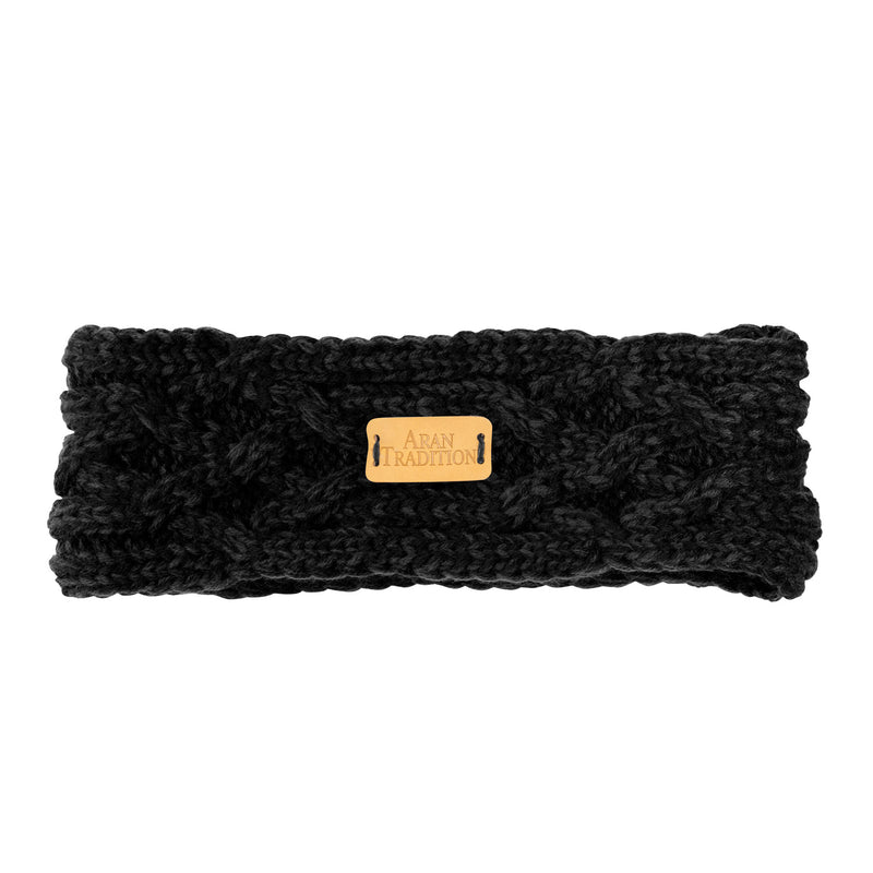 Aran Cable Headband Black