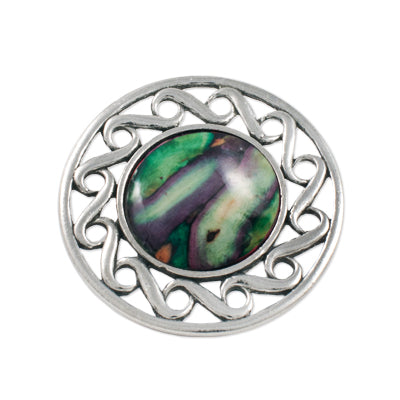 Heathergem Pewter Circular Brooch