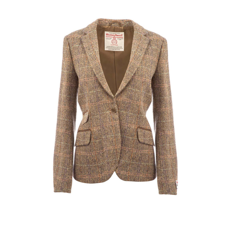 Ladies Iona Harris Tweed Jacket Natural Check