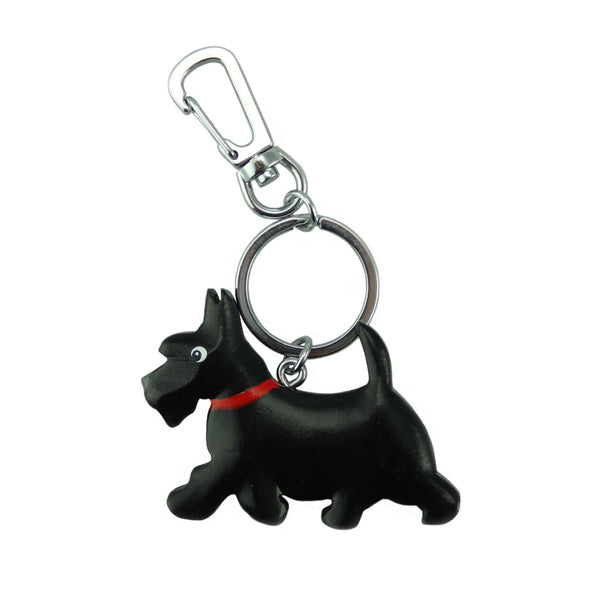 Wooden Scottie Key Ring